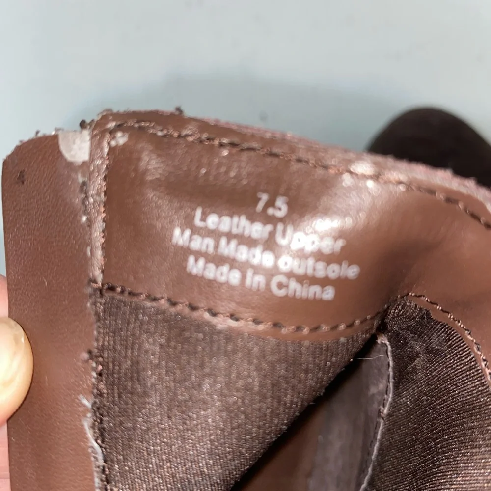 Very‎ Volatile Brown Leather Booties braided heel